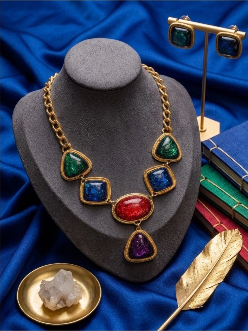 Vintage KJL for Avon Caprianti Collection Statement Necklace Set